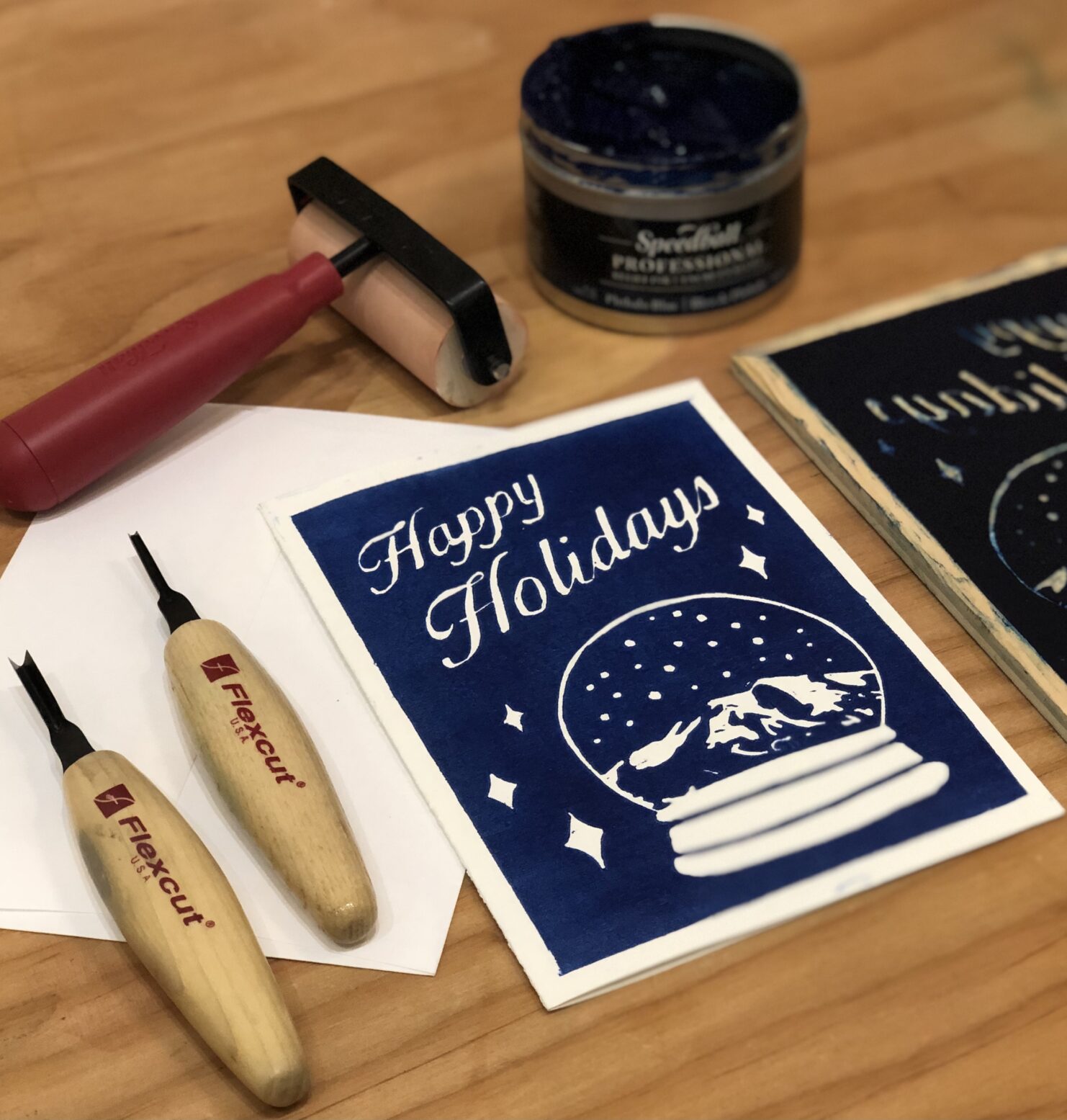 Ali Oneal Holiday Card Carvings - The Art Base